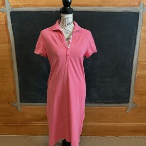Lands' End Pink Polo Midi Dress
